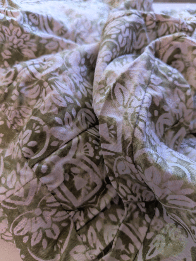 Luftiger Boho Maxirock Damen – Florales Naturmuster in Salbeigrün & Weiß - Design nr 66 – Bild 3